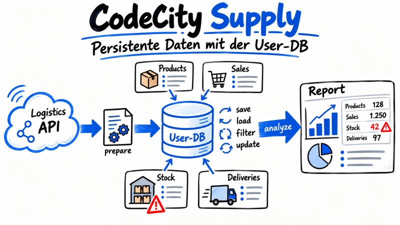Vorschaubild: CodeCity Supply – Persistente Daten mit der User-DB